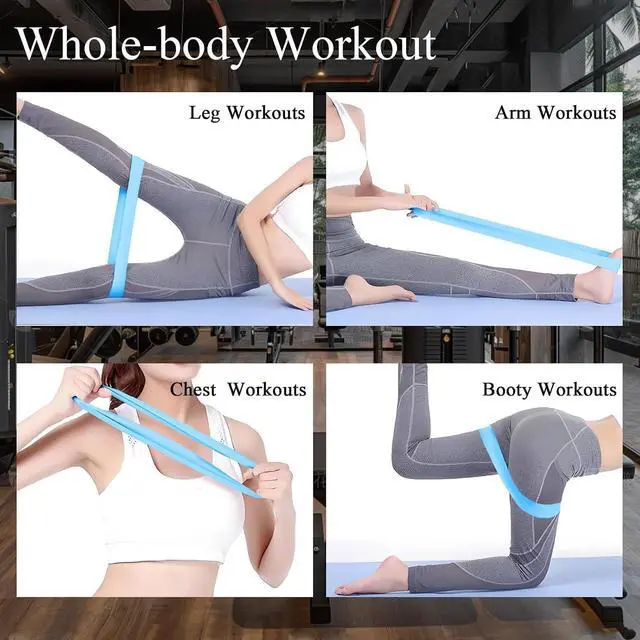 Alt view image 3 of 6 - 1 | 5 Pack Resistance Bands for Working Out, Workout Equipment, Exercise Bands for Home Gym & Stretching, Pilates Equipment, Fitness Equipment