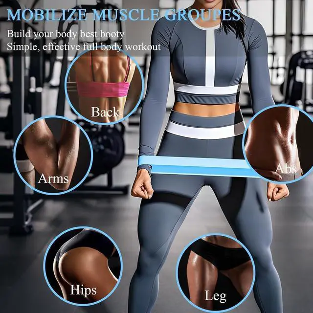Alt view image 4 of 6 - 1 | 5 Pack Resistance Bands for Working Out, Workout Equipment, Exercise Bands for Home Gym & Stretching, Pilates Equipment, Fitness Equipment