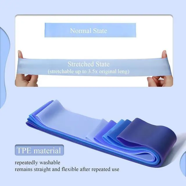 Alt view image 6 of 6 - 1 | 5 Pack Resistance Bands for Working Out, Workout Equipment, Exercise Bands for Home Gym & Stretching, Pilates Equipment, Fitness Equipment