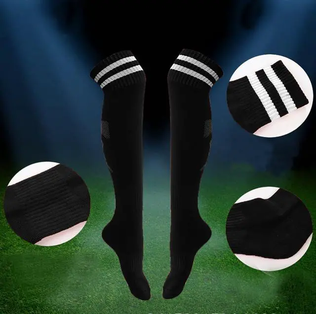 Alt view image 4 of 6 - 6 Pairs Kids Soccer Socks Stretchy Knee High Tube Football Athletic Team Socks for Boys Girls (4-12 Years Old)
