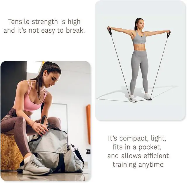 Alt view image 6 of 7 - Resistance Bands Workout Exercise Tube Resistance Bands with Handles