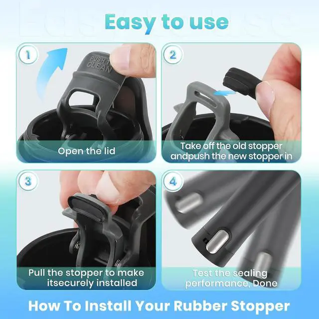 Alt view image 3 of 7 - BOSORIO 4 Pack Rubber Stoppers Compatible with Contigo West Loop 2.0&3.0 12oz 16oz 20oz 24oz Travel Mug, Lid Replacement Part, Replacement Silicone Seal for Contigo Coffee Tumbler