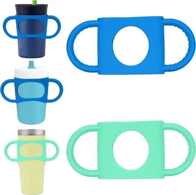 Main image of NiHome 2 Pcs Silicone Tumbler Handle for 12-15oz Kids Owala Zak Cup | Dual Grip, BPA Free Accessories Handle Fit for 14oz Simple Modern Contigo Kid Tumbler, Soft Anti Slip For Travel Outdoor