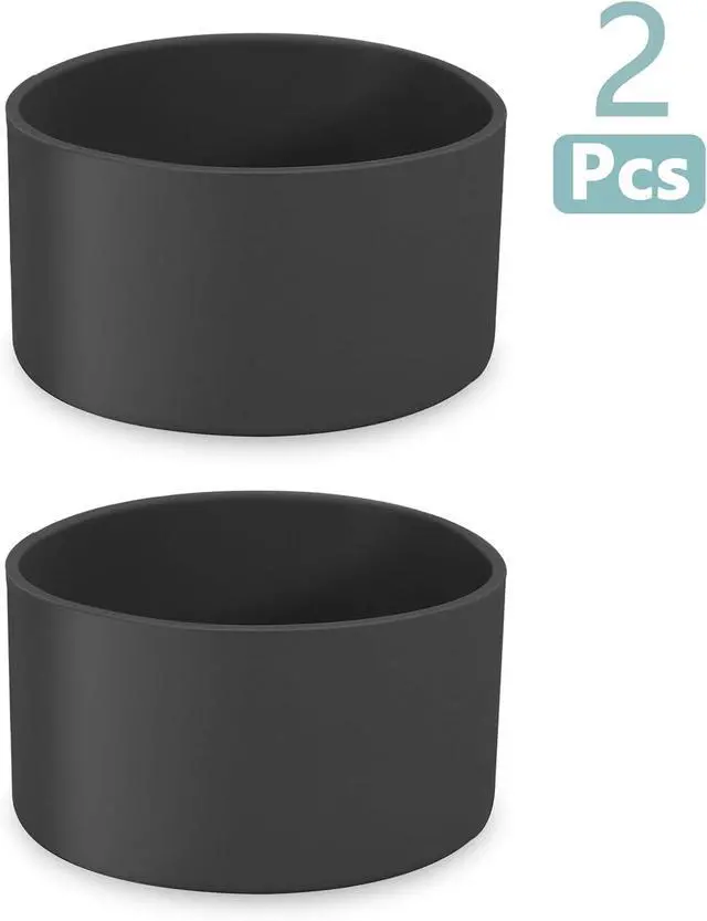 Alt view image 2 of 7 - 2 Pcs 3 Inch / 75mm Black Water Bottle Boot | Silicone Tumbler Sleeve, Water Bottle Bumper, Bottom Protector, For 20oz 30oz Tumbler