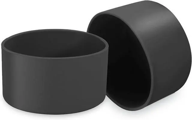 Main image of 2 Pcs 3 Inch / 75mm Black Water Bottle Boot | Silicone Tumbler Sleeve, Water Bottle Bumper, Bottom Protector, For 20oz 30oz Tumbler
