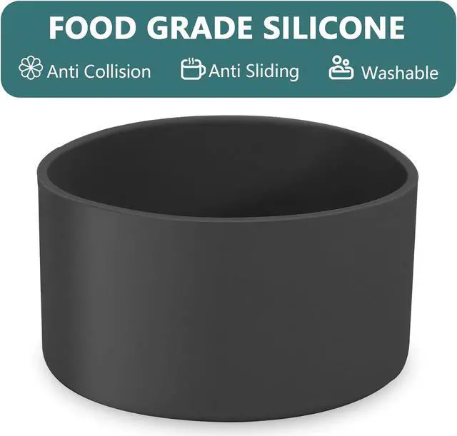 Alt view image 4 of 7 - 2 Pcs 3 Inch / 75mm Black Water Bottle Boot | Silicone Tumbler Sleeve, Water Bottle Bumper, Bottom Protector, For 20oz 30oz Tumbler