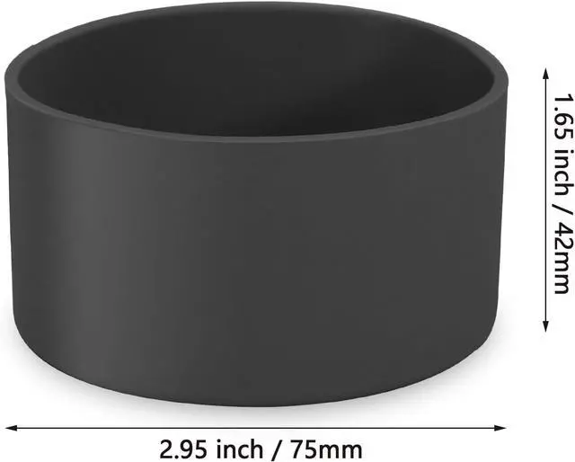 Alt view image 3 of 7 - 2 Pcs 3 Inch / 75mm Black Water Bottle Boot | Silicone Tumbler Sleeve, Water Bottle Bumper, Bottom Protector, For 20oz 30oz Tumbler