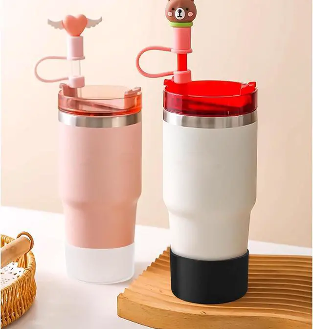 Alt view image 7 of 7 - 2 Pcs 3 Inch / 75mm Black Water Bottle Boot | Silicone Tumbler Sleeve, Water Bottle Bumper, Bottom Protector, For 20oz 30oz Tumbler