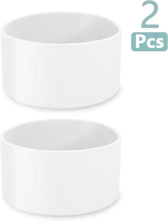 Alt view image 2 of 7 - 2 Pcs 3 Inch / 75mm White Water Bottle Boot | Silicone Tumbler Sleeve, Water Bottle Bumper, Bottom Protector, For 20oz 30oz 40oz Tumbler