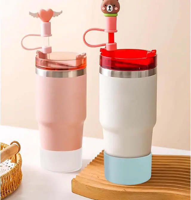 Alt view image 7 of 7 - 2 Pcs 3 Inch / 75mm White Water Bottle Boot | Silicone Tumbler Sleeve, Water Bottle Bumper, Bottom Protector, For 20oz 30oz 40oz Tumbler
