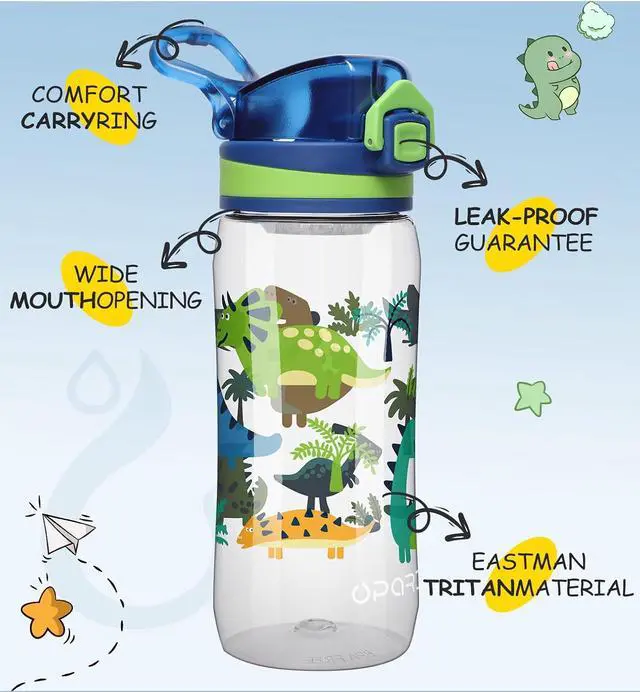 Alt view image 3 of 7 - Opard 17oz Kids Water Bottle with Leak Proof Flip-Top Lid, Reusable BPA-Free Tritan for School and Travel
