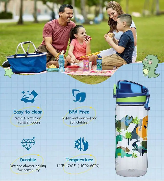 Alt view image 6 of 7 - Opard 17oz Kids Water Bottle with Leak Proof Flip-Top Lid, Reusable BPA-Free Tritan for School and Travel