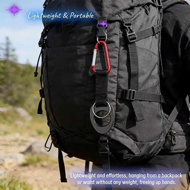 Alt view image 2 of 7 - Multi-functional Durable Silicone Water Bottle Holder with Carabiner Clip & Key Ring, Fits 12-25 oz Bottles, Elastic Strap for Hiking, Camping, Cycling, Travel, Outdoor Gear (5-Pack Assorted Colors)