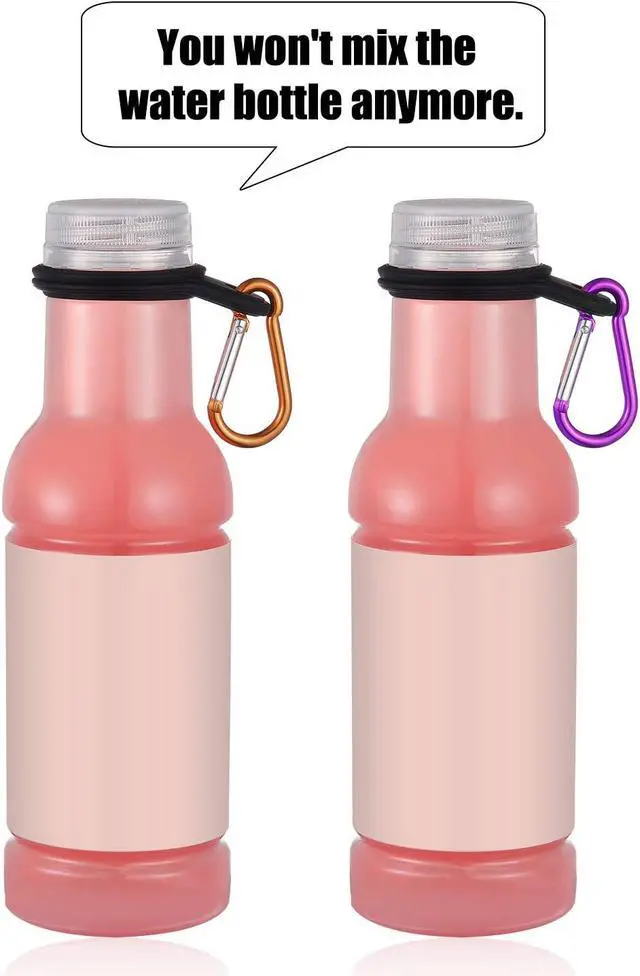 Alt view image 3 of 7 - Boao 5 Sets Silicone Water Bottle Carrier with Keychain Clip Key Ring Clip for Outdoor Activities or Daily Use (Black, Silver, Yellow, Purple and Green)