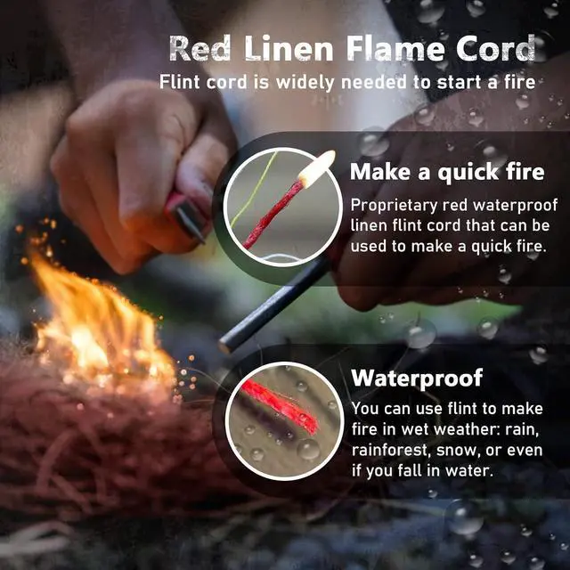 Alt view image 5 of 7 - WILDAIR Paracord Survival Paracord Parachute Fire Cord Survival Ropes 4-in-1 U.S. Military Type III with Integrated Fishing Line Fire-Starter Tinder