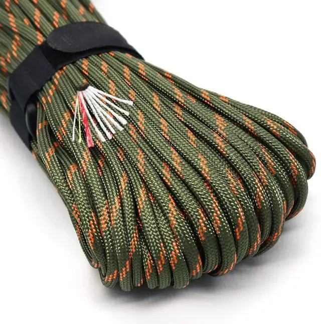 Main image of PSKOOK Survival Paracord Parachute Fire Cord Survival Ropes Red Tinder Cord PE Fishing Line Cotton Thread 7 Strands Outdoor 20, 25, 100 Feet