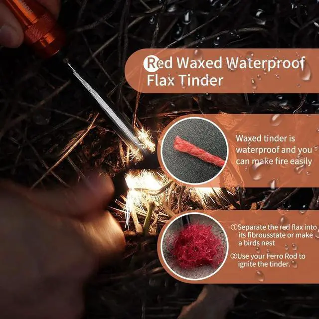 Alt view image 3 of 6 - PSKOOK Survival Paracord Parachute Fire Cord Survival Ropes Red Tinder Cord PE Fishing Line Cotton Thread 7 Strands Outdoor 20, 25, 100 Feet