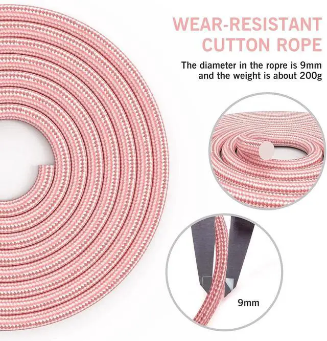 Alt view image 2 of 6 - Jump Rope Cotton Adjustable Skipping Weighted jumprope for Women, Adult and Children Athletic Fitness Exercise Jumping Rope