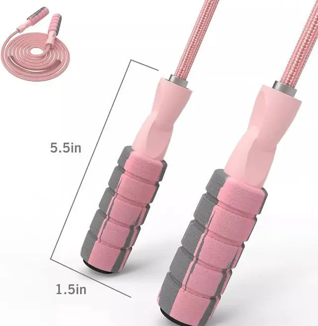 Alt view image 4 of 6 - Jump Rope Cotton Adjustable Skipping Weighted jumprope for Women, Adult and Children Athletic Fitness Exercise Jumping Rope