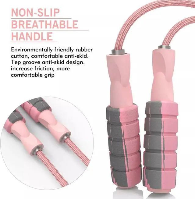 Alt view image 5 of 6 - Jump Rope Cotton Adjustable Skipping Weighted jumprope for Women, Adult and Children Athletic Fitness Exercise Jumping Rope