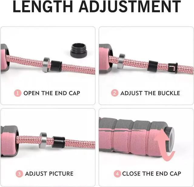 Alt view image 6 of 6 - Jump Rope Cotton Adjustable Skipping Weighted jumprope for Women, Adult and Children Athletic Fitness Exercise Jumping Rope