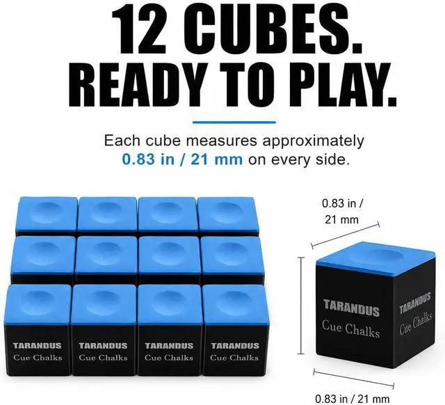 Alt view image 2 of 7 - Billiard Cue Chalk, 12-Pack of Pool Cue Chalks, Billiard Pool Table Accessories for Home/Tournament Use (4 Colors Pool Chalk Available)