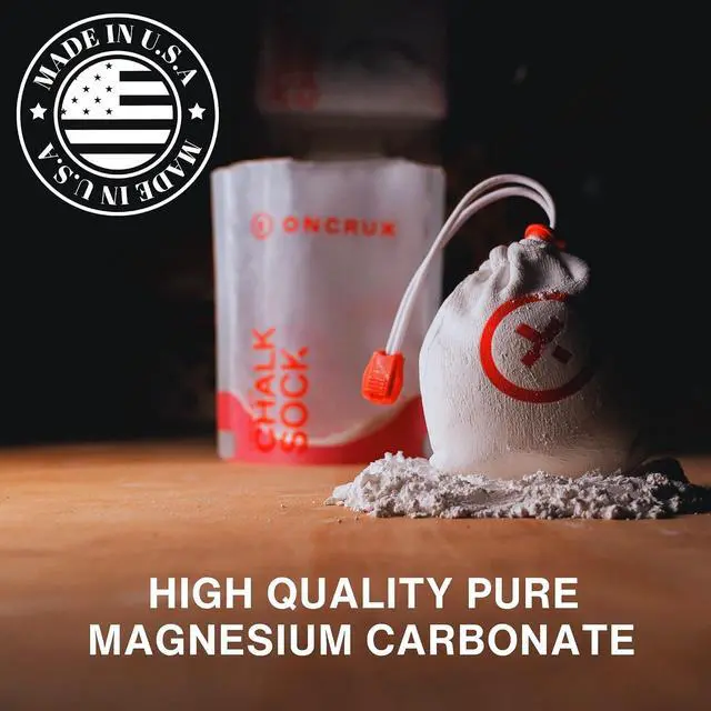 Alt view image 5 of 7 - Chalk Sock 2 oz - Premium Refillable Chalk Ball - Made in USA - Performance Grade Grip Enhancer for Weightlifting, Rock Climbing, Gymnastics, Disc Golf and More