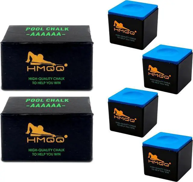 Main image of HMQQ Nano Pool Cue Chalk, Fine-Textured Billiard Chalk, 2 or 6 Boxes | Fine-textured chalk spreads evenly for clean cue-tip coverage, reliable grip and fewer miscues; each box contains 2 cubes.