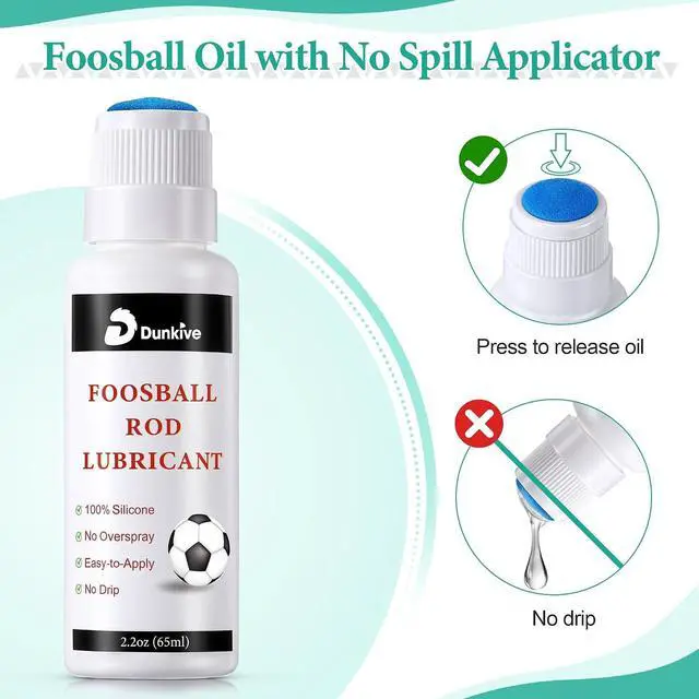 Alt view image 2 of 7 - Foosball Rod, 100% Silicone Lubricant, No Spill Applicator | Foosball Lubrication Oil for Table Rods Accessories