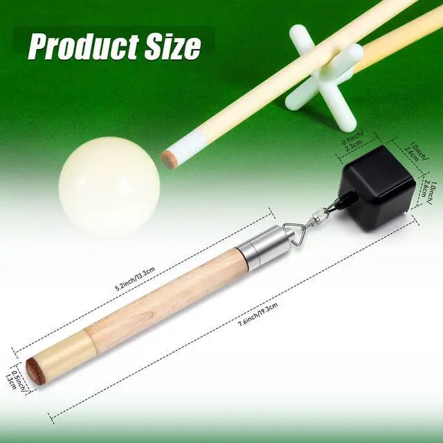 Alt view image 2 of 7 - TOBWOLF Chalk Holder for Billiards, 2 in 1 Pool Cue Chalk Holder | Portable Pool Snooker Chalk Holder, Billiard Cue Tip Pricker, Non-Slip Billiard Cue Tip Tool Pool Table Accessory