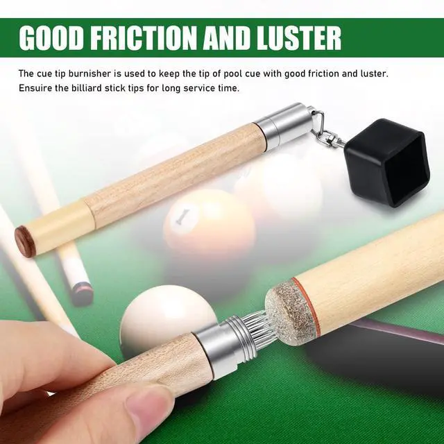 Alt view image 6 of 7 - TOBWOLF Chalk Holder for Billiards, 2 in 1 Pool Cue Chalk Holder | Portable Pool Snooker Chalk Holder, Billiard Cue Tip Pricker, Non-Slip Billiard Cue Tip Tool Pool Table Accessory