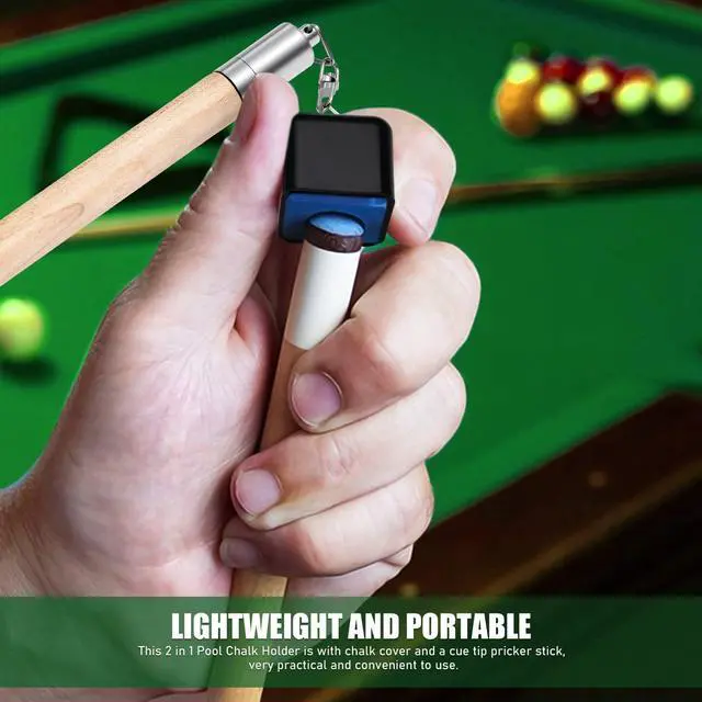 Alt view image 7 of 7 - TOBWOLF Chalk Holder for Billiards, 2 in 1 Pool Cue Chalk Holder | Portable Pool Snooker Chalk Holder, Billiard Cue Tip Pricker, Non-Slip Billiard Cue Tip Tool Pool Table Accessory