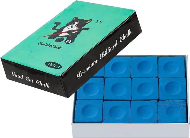 Main image of Pool Cue Chalk, Fine-Textured Billiard Chalk, 12/24/144 Pack | Smooth, fine-textured chalk provides even tip coverage, reliable grip and fewer miscues; choose 12, 24 or 144 pieces.