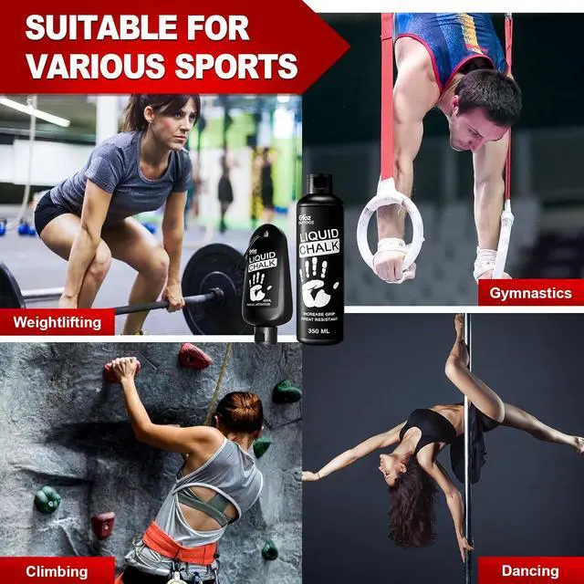 Alt view image 4 of 7 - Liquid Chalk 2 oz & 12 oz, Mess-Free Gym Chalk for Lifting | Pro Grade, Quick-Drying Grip for Weightlifting, Gymnastics, Rock Climbing & Dancing