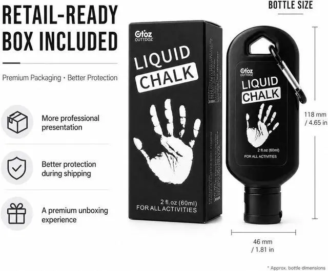 Alt view image 6 of 7 - Liquid Chalk 2 oz & 12 oz, Mess-Free Gym Chalk for Lifting | Pro Grade, Quick-Drying Grip for Weightlifting, Gymnastics, Rock Climbing & Dancing