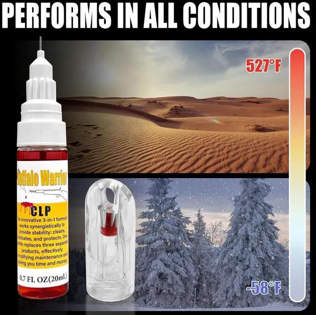 Alt view image 7 of 7 - 3-in-1 Gun Maintenance CLP Oil (1 Bottle of 20ml) | 3-in-1 CLP cleans, lubricates & protects. Built-in brush for detailed cleaning, needle tip for precise application.