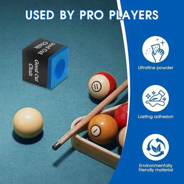 Alt view image 6 of 7 - Pool Cue Chalk, Fine-Textured Billiard Chalk, 12/24/144 Pack | Smooth, fine-textured chalk provides even tip coverage, reliable grip and fewer miscues; choose 12, 24 or 144 pieces.
