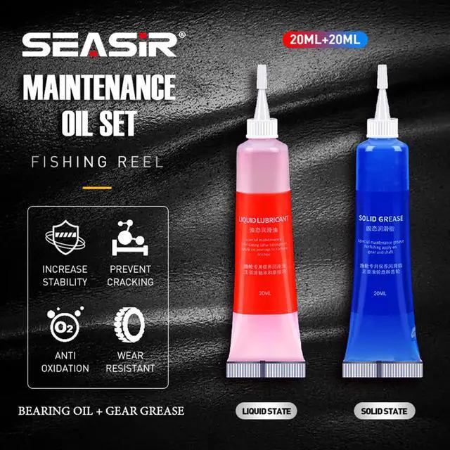 Alt view image 2 of 6 - SEASIR Fishing Reel Oil, 2Pcs Reel Oil and Grease Kit, Multi-Purpose Reel Lubricant for Reel Bearings, Bushings and Shafts - Spinning, Baitcasting, Freshwater, Saltwater
