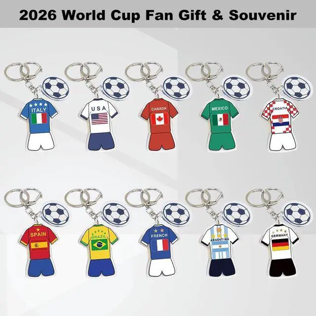 Alt view image 5 of 7 - 2026 World Cup Fan Soccer Keychain - 2026 World Cup Fan Keychain, Soccer Fan Gift & Souvenir (2PCS)