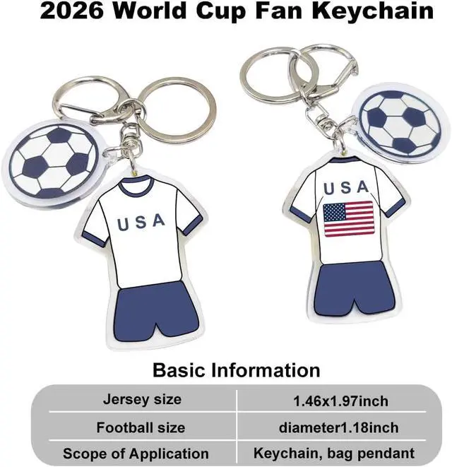 Alt view image 3 of 7 - 2026 World Cup Fan Soccer Keychain - 2026 World Cup Fan Keychain, Soccer Fan Gift & Souvenir (2PCS)