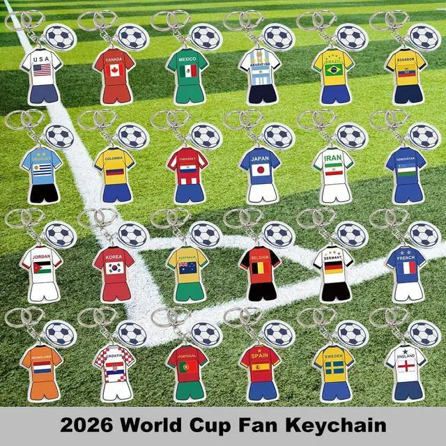 Alt view image 6 of 7 - 2026 World Cup Fan Soccer Keychain - 2026 World Cup Fan Keychain, Soccer Fan Gift & Souvenir (2PCS)