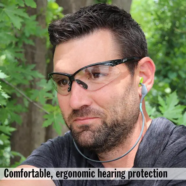 Alt view image 4 of 6 - Macks Hi Viz Banded Foam Shooting Earplugs, 3 Pair with Band - Most Visible Color, Easy Compliance Checks, 28dB High NRR - Comfortable, Safe Ear Plugs for Hunting, Tactical, Target, Skeet and Trap
