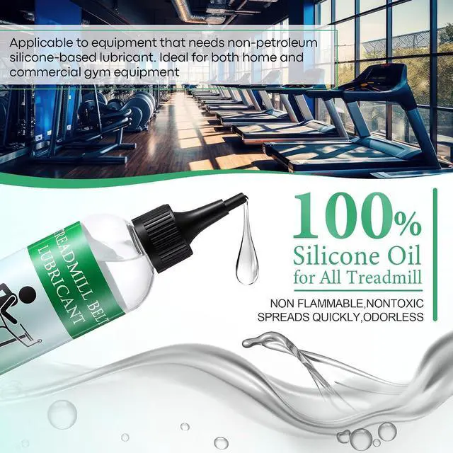 Alt view image 3 of 7 - 8oz Treadmill Lubricant for Belt, 100% Silicone Oil | High Temperature Resistant, Walking Pad Lube with 2 Application Tubes and Precision Screw Caps, for Most Types of Treadmills