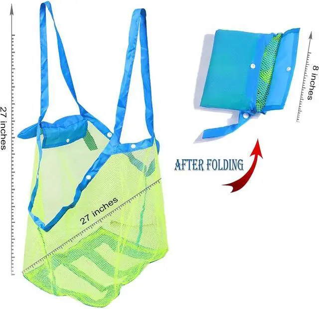 Alt view image 4 of 7 - SupMLC Mesh Extra Large Beach Bags and Totes - Holds Toys, Towels, Sand Away - For Children's Toys, Market, Grocery, Picnic