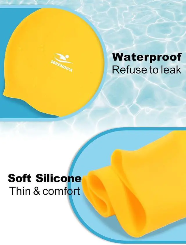 Alt view image 4 of 7 - Swim Cap for Braids, Long Hair, Women Girl, Extra Large Waterproof Silicone | Adult, Waterproof, Ladies, Locs, Dreadlocks, Dreads, Wig, Afro, Curly, Thick, XL, Big Head Cap, No Leak, Keep Hair Dry