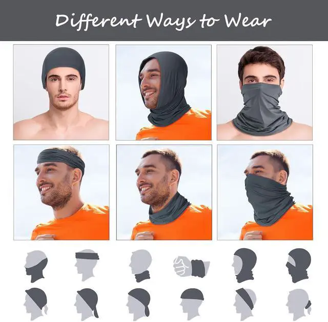 Alt view image 3 of 7 - Geyoga Neck Gaiter Cooling Face Bandana Mask for Men | Summer Breathable Stretch Wicking, Sun Wind Dust UV Protection, Quick Dry & Washable, 100% Polyester