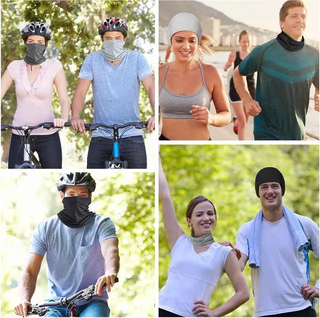 Alt view image 6 of 7 - Geyoga Neck Gaiter Cooling Face Bandana Mask for Men | Summer Breathable Stretch Wicking, Sun Wind Dust UV Protection, Quick Dry & Washable, 100% Polyester