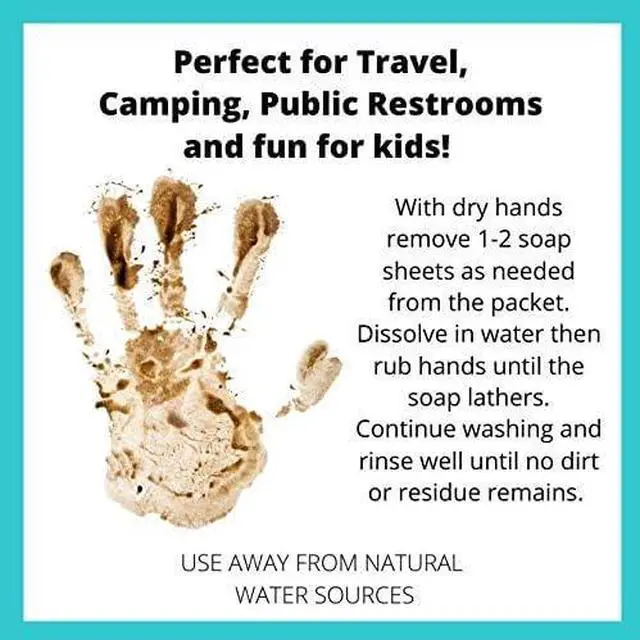 Alt view image 5 of 7 - BORSALI Paper Soap Sheets, 50 Sheets - Refill | Portable Hand Soap, For Traveling, Dissolvable, For Hiking, Camping, Public Restrooms