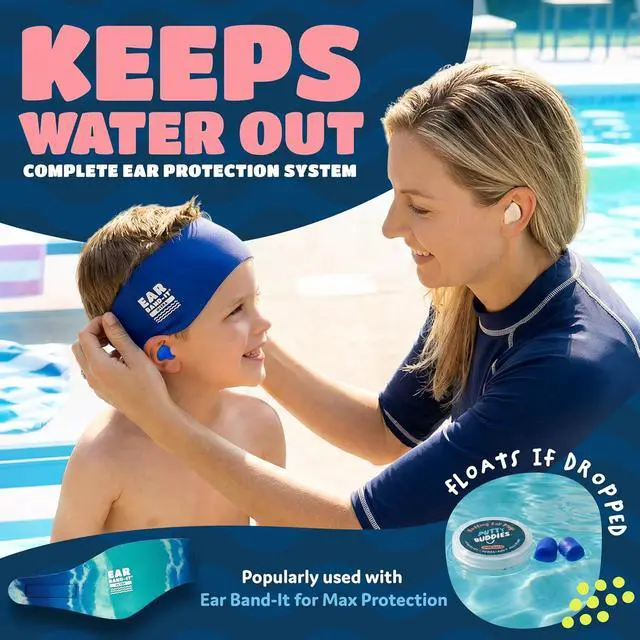 Alt view image 3 of 6 - Earvolution Floating Putty Buddies Swim Earplugs - Doctor-Invented, Made in USA, Moldable Premium Silicone Plugs Help Prevent Swimmer's Ear, 3 Pair Pack - Blue/Yellow/Green