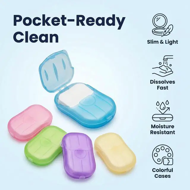 Alt view image 4 of 7 - Disposable Soap Sheets Paper 5 Boxes Hand Cleaner Fragrance Mini Color Soaps Paper for school Indoor, Outdoor,Travel,Camping Hiking,Soap Sheet,Foot and Hand Care,Outdoor Recreation